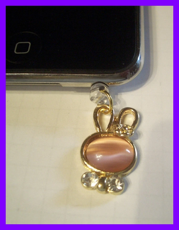 Hase mit Strass Smartphone Handy Staubschutz Stöpsel Stecker NEU   (D19) - Bild 1 von 1