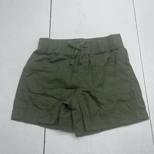 Members Mark Green Linen Blend Pull On Shorts Youth Girls Size 6 - Picture 1 of 5