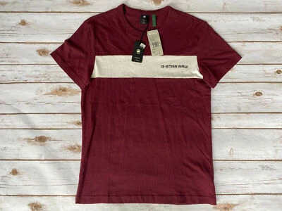 CAMISETA G-STAR RODIS ESTAMPADO BLOQUE PUERTO ROJO HOMBRE PEQUEÑA NUEVA CON ETIQUETAS Foto 1 de 4