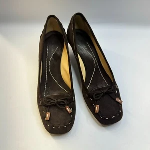 Kate Spade kleine Schleife Wildleder Leder Pumps Pfennigabsätze 9M - Bild 1 von 7