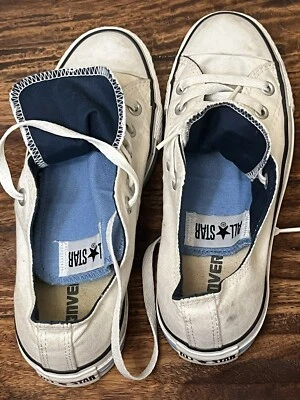 Converse Chuck All Star VTG Y2K Sneakers 7 White Low Top Double Tongue Con Shoes - Image 1 of 4