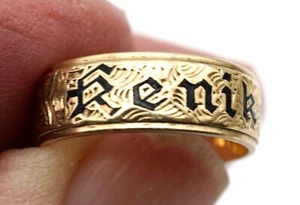 10k Gold Ring Engraved with Renike Size 5.25 - Picture 1 of 12