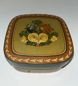 Vintage Handpainted Tole Wood Box Ulrich Menzi Switzerland - Picture 1 of 8
