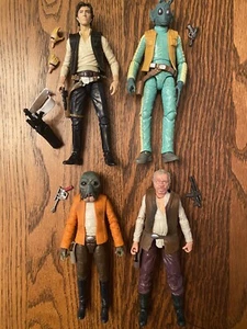 Star Wars Black Series Cantina 4 Figure Lot-Han Solo, Greedo, Ponda Baba, Evazan - Picture 1 of 9