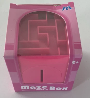 Caja de regalo de plástico rosa para dinero laberinto caja rompecabezas Foto 1 de 4