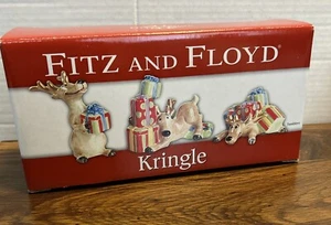 Fitz And Floyd Kringle 19/1494 Reindeer Tumblers Deer Figurines Christmas Winter - Picture 1 of 5