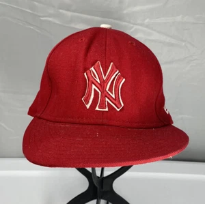 NY Yankees Red New Era 59Fifty Konga Embroidered MLB Logo Mens Size 7 1/2 - Picture 1 of 8