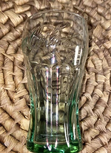 Vintage Small Green Coca-Cola Contour Glass Genuine Glass 4-1/2" Tall - Picture 1 of 7