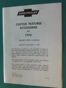 Chevrolet 1970 características personalizadas calendario de precios de concesionarios... Implala, (copia) - Imagen 1 de 1