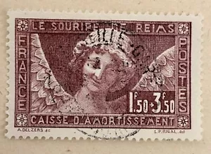 FRANCE Yvert N° 256 oblitéré. Sourire de Reims. Emis en 1930 (B) - Imagen 1 de 1