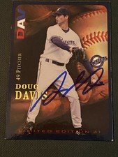 Doug Davis Signed 2005 SGA Police Card Card Auto Milwaukee Brewers Autograph COA