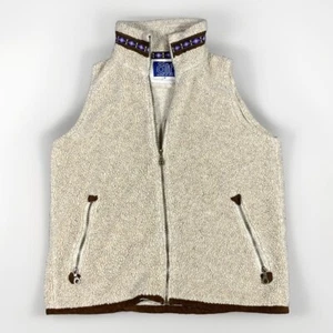 Alf By Kuhl Vest Womens M Tab Fleece Aztec Trim Full Zip Up Outdoor Vintage USA - Picture 1 of 16