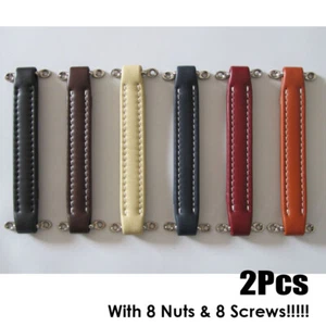 2Pack Vintage Style Guitar AMP Amplifier Leather Handle for Fender Ampeg AMPS US - Picture 1 of 12