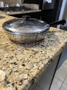 Vtg Revere Ware 1801 Copper Clad 10" Skillet FryPan with LID 92C - Bild 1 von 7