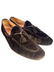 Suitsupply Brown Suede Tassel leather Loafers Dress Shoes Mens eu 43 us 10 uk 9 - Picture 1 of 16