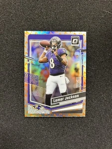 2023 Panini Donruss Optic Lamar Jackson Fire Emoji Silver Holo SSP #14 Ravens - Foto 1 di 2