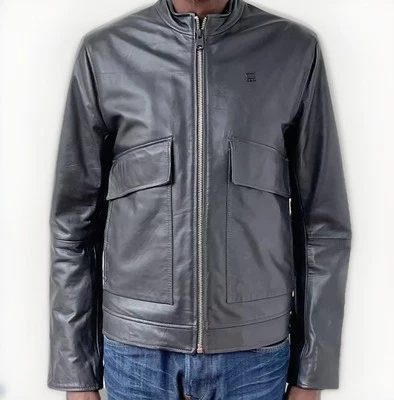 G-STAR RAW LOCKSTART LEATHER JACKET Castor Grey M - Image 1 of 4