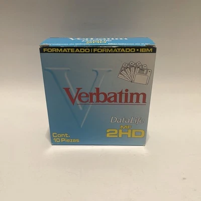 Verbatim DataLife Diskettes MF 2HD IBM Formatted 3.5" 1.44MB 10-Pack #87410 90mm - Image 1 of 3