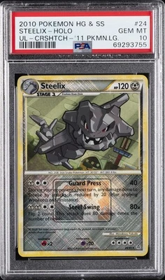 2010 POKEMON HEARTGOLD & SOULSILVER UNLEASHED #24 STEELIX-HOLO PSA 10 - Image 1 of 2