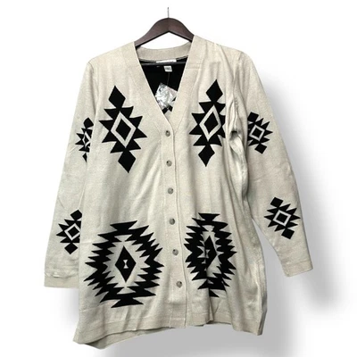 Cárdigan Largo Coldwater Creek Mujer Azteca Suroeste L Boho Artístico Indie Nuevo con Etiquetas Foto 1 de 4