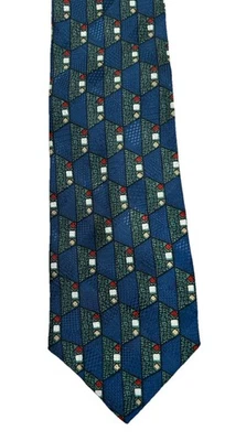 Nueva Corbata Pierre Balmain Patrón Geométrico 100% Seda EE. UU. Foto 1 de 4