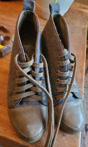 7 For All Mankind Womens Grey Wool Lace Up Wedge Heel Ankle Booties Size 8.5M - Picture 1 of 9