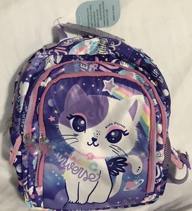 Kid Punk Graphic kitty school backpacks for girls in Elementary through Middle S - Picture 1 of 8