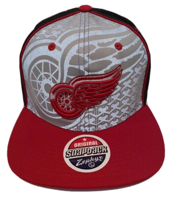 Zephyr NHL Detroit Red Wings “Reflector” Flat Bill SnapBack Hat NEW WITH TAGS - Image 1 of 4