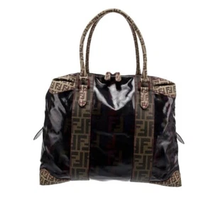 FENDI LARGE MIXED MEDIA B MIX TOTE 2007 COLLECTION ANIMAL PRINT PRE-LOVED ZUCCA - Picture 1 of 19