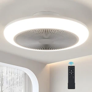 Moderne Deckenventilatoren mit Beleuchtung und Fernbedienung, dimmbar, 3 Farbwechsel / 6 Geschwindigkeiten - Bild 1 von 7