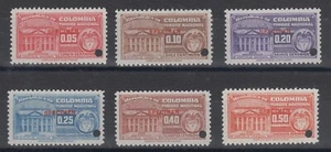 Colombia ca.1955 National Tax, 11mm red SPECIMEN ovpt & Security Punch, VF, MNH - Picture 1 of 1