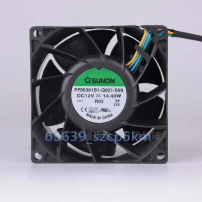 Sunon PF80381B1-Q021-S99 12V 14.4W 4Pin PWM 80X80X38mm  High Speed Booster Fan - Image 1 of 3