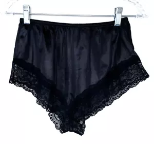 RARE!! Vintage MAIDENFORM Carissima Sz 5 PANTIES Silky Tap Shorts Black Lace - Picture 1 of 4