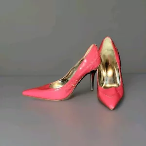Vintage Delicious Hot Pink Stilettos Size 9 Metallic Heel Pointed Toe - Picture 1 of 10