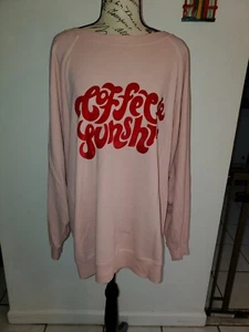 Wildfox Sweatshirt Coffee & Sunshine Pink & Red Size XXL - Picture 1 of 9