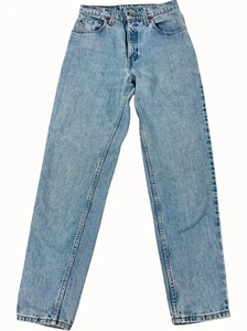 Levis 550 Vintage Girls Relaxed Fit Tapered Leg Jeans Size 7 Light Wash Denim - Picture 1 of 10