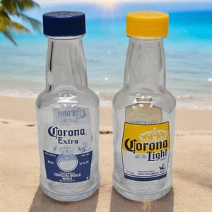 Corona Extra Light Salt & Pepper Shaker Set 2oz Miniature Glass Replica Bottles - Picture 1 of 9