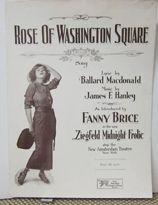 Rose of Washington Square - MacDonald & Hanley - Noten 1920 - Bild 1 von 3