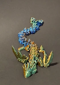 3D Printed Articulated Dragon. Winged Dragon 3D Printed. Flexi Factory Toy - Picture 1 of 12