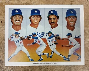 LOS ANGELES DODGERS 8.5x11 Litho Print by J Zar BASEBALL RECORD SETTING INFIELD - Picture 1 of 5