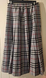Vintage Burberry Nova Check Wool Long Skirt - Picture 1 of 7