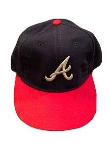 Vintage 90s Atlanta Braves New Era Diamond Collection Fitted Wool Hat Size 7 - Picture 1 of 7