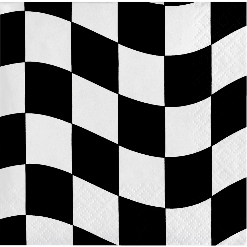 Race Napkins Black and White Party Beverage Napkins 18 - Image 1 of 1