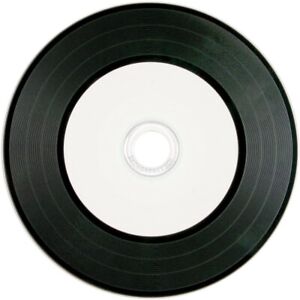 10 x Ritek Inkjet Printable Vinyl Surface CD-R Discs Black In Disc Sleeves