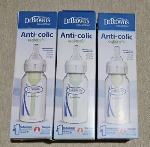 Lot of 3 Dr. Brown's Natural Flow Anti-Colic Baby Bottles, Brand New, 4 oz - Picture 1 of 2
