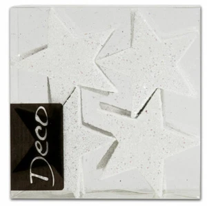 12 Stück Dekosterne Stern Glitter weiß Weihnachtsdeko Streudeko Glitterstern - Bild 1 von 3
