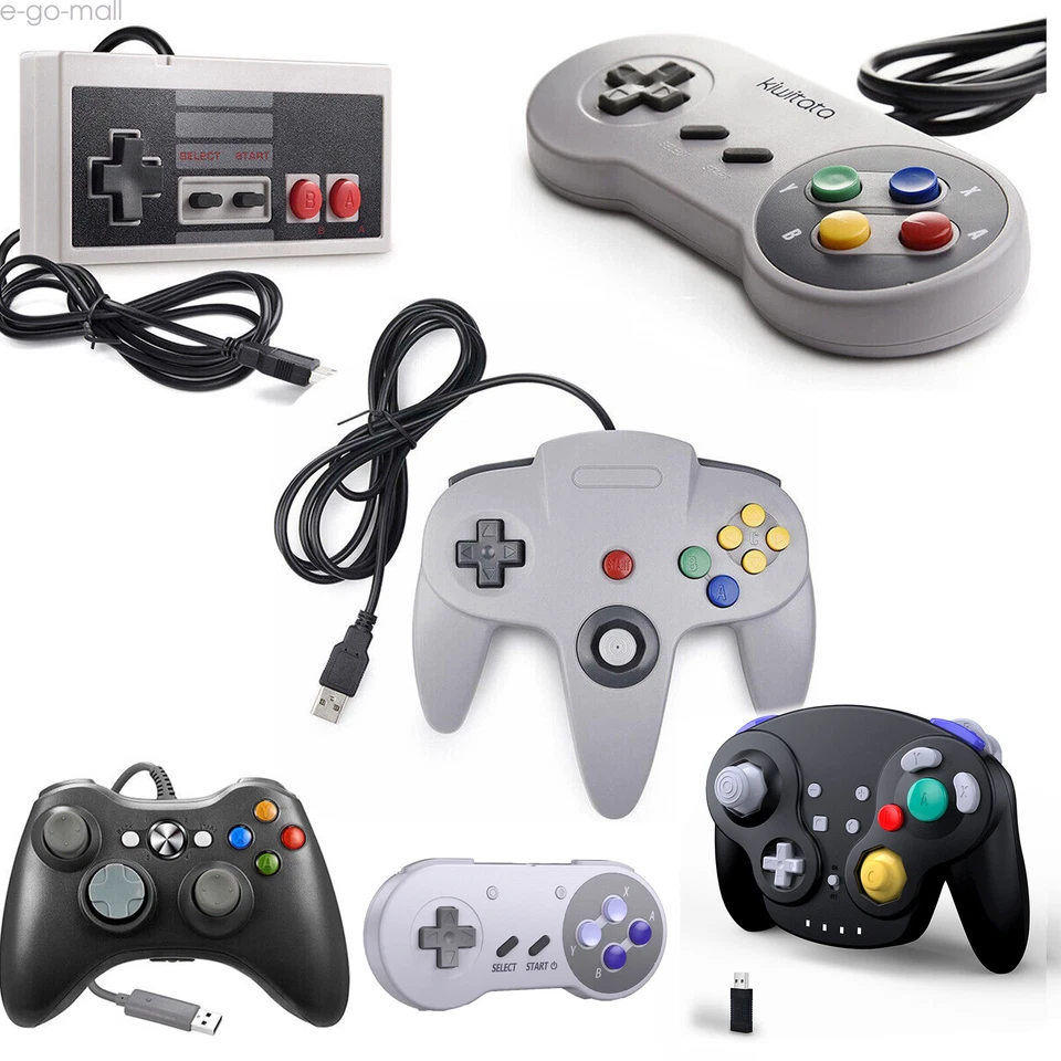 USB SNES /NES/ N64 /Xbox 360 Controller Joystick for Windows 7 8 10 11 PC MAC - Image 1 of 4