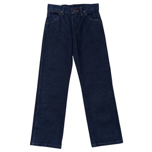 New Wrangler Boys Cowboy Cut Jeans 10 Reg Adjust-To-Fit Dark Blue Denim NWT - Picture 1 of 10