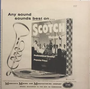 Cinta magnética 3M carrete a carrete grabación de audio anuncio impreso vintage 1958 - Imagen 1 de 2