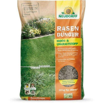 Neudorff RasenDünger Moos und UnkrautStopp Dünger Moosvernichter Unkraut 18 kg - Bild 1 von 4
